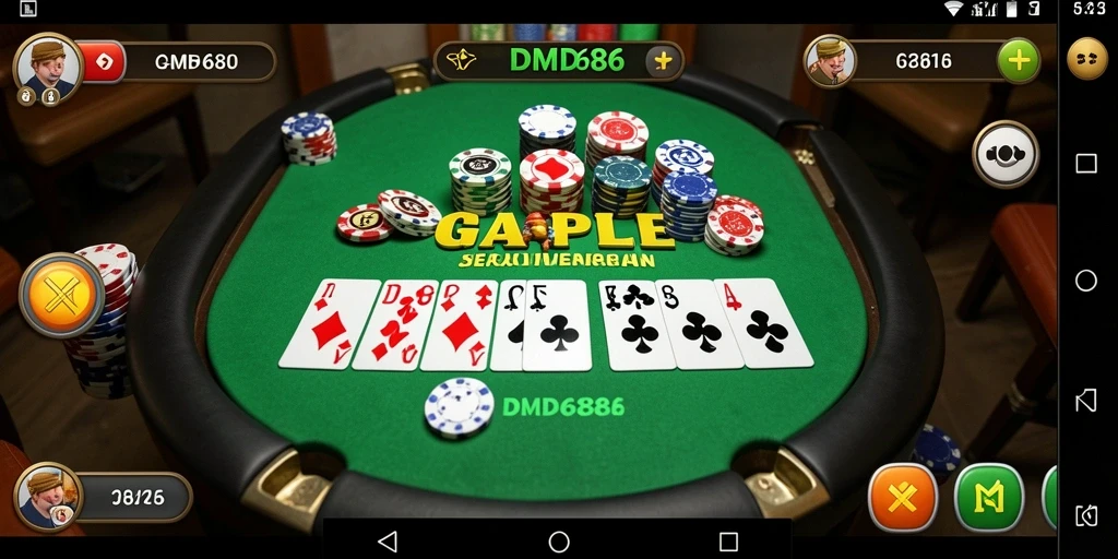 Screenshot DMD686 menampilkan gameplay Gaple yang mengasyikkan dan menantang.