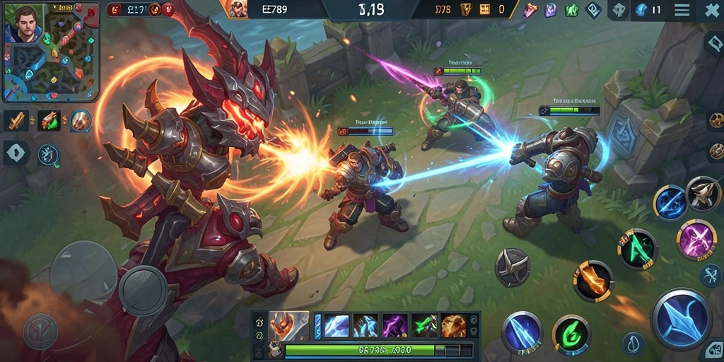 Gameplay seru dalam pertarungan karakter MOBA.