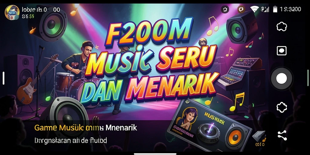 Tampilan gameplay <strong>F200M</strong> yang menarik dengan berbagai tantangan musik.