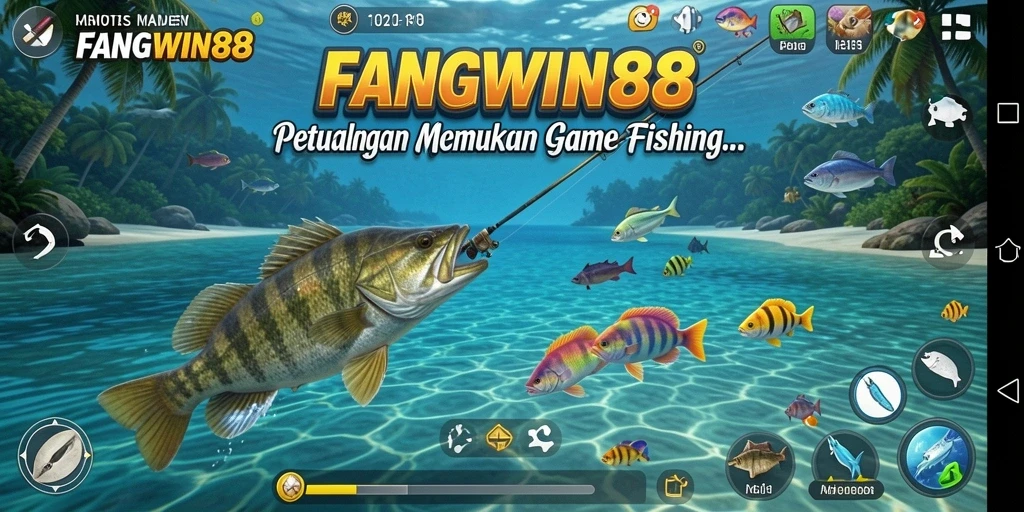 Screenshot gameplay FANGWIN88 menampilkan aksi memancing yang seru.