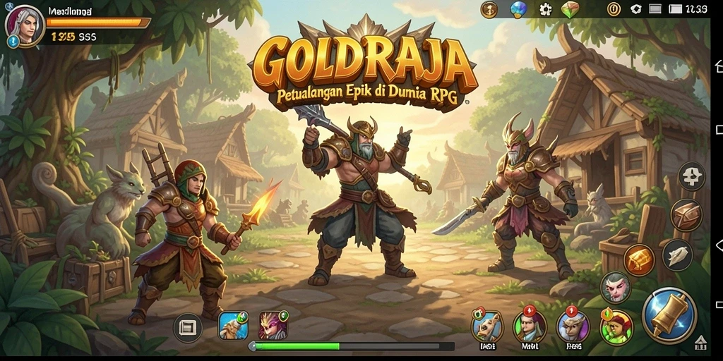 Screenshot GOLDRAJA menampilkan aksi seru dalam gameplay RPG yang mendebarkan.