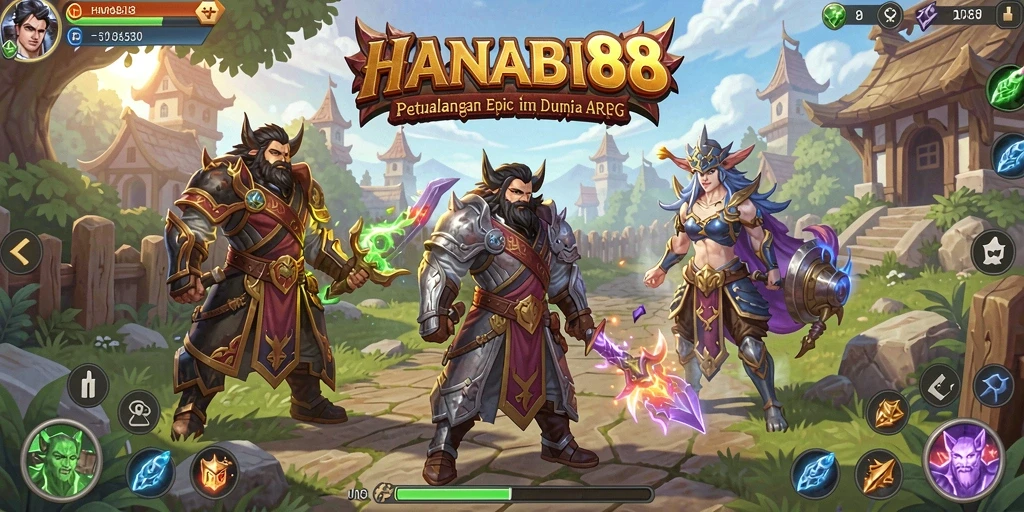 Tampilan gameplay ARPG yang menegangkan di HANABI88.