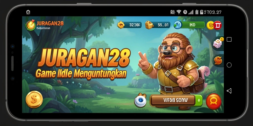 Tampilan gameplay Idle JURAGAN28 dengan mekanisme otomatis menarik.