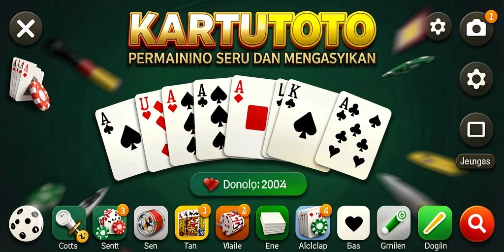 Tampilan gameplay seru KARTUTOTO dengan variasi permainan Domino.