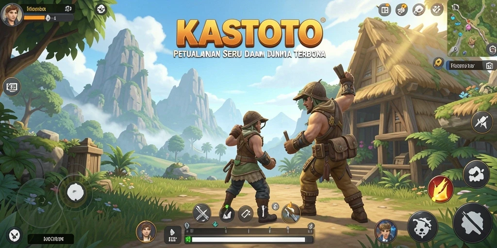 Screenshot KASTOTO yang menampilkan aksi seru dalam dunia terbuka.