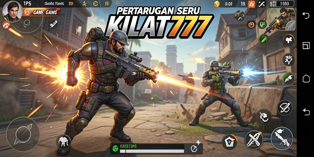 Tampilan gameplay TPS yang intens dan mendebarkan di KILAT777.