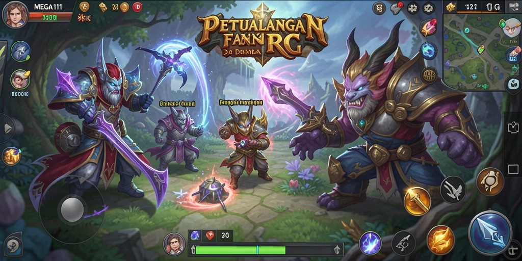 Tangkapan layar dari gameplay seru dalam MEGA111, memperlihatkan pertarungan epik.