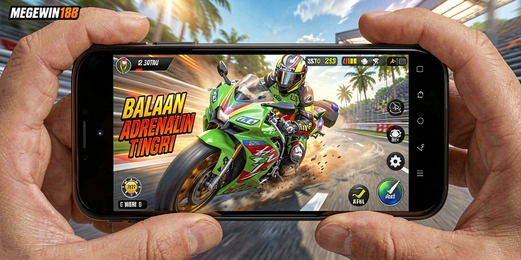 Gameplay balapan motor yang mendebarkan dan menantang di MEGEWIN188.