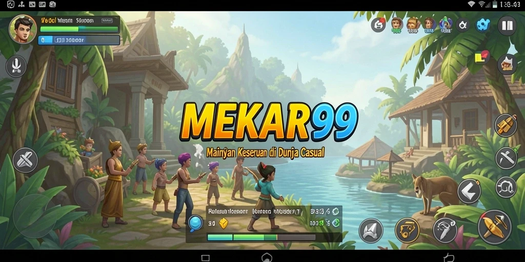 Tampilan gameplay seru dari MEKAR99 yang penuh warna.