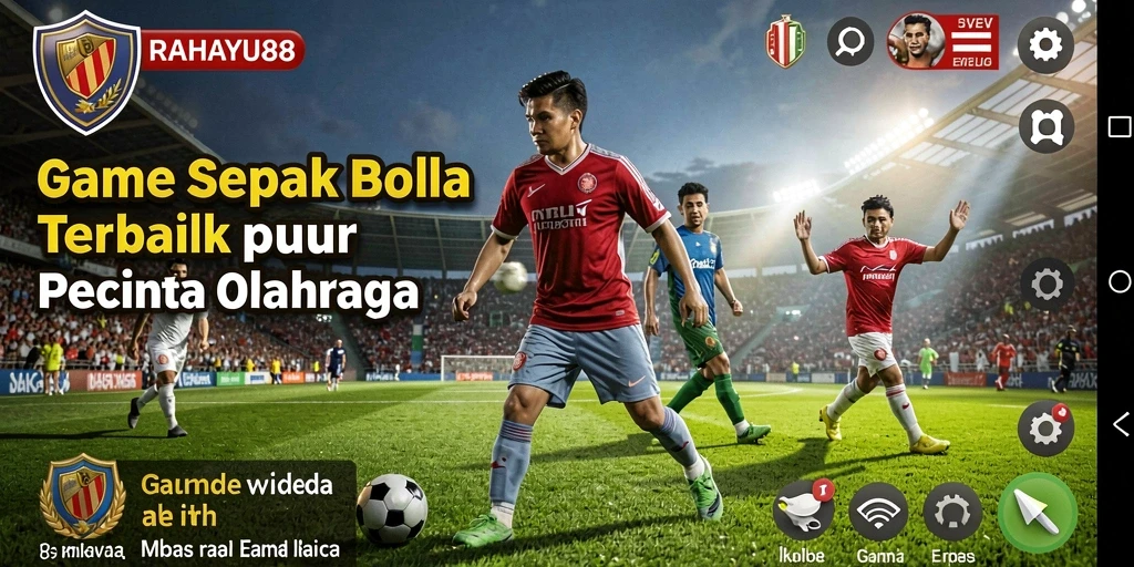 Screenshot gameplay <strong>RAHAYU88</strong> menampilkan aksi seru di lapangan sepak bola.