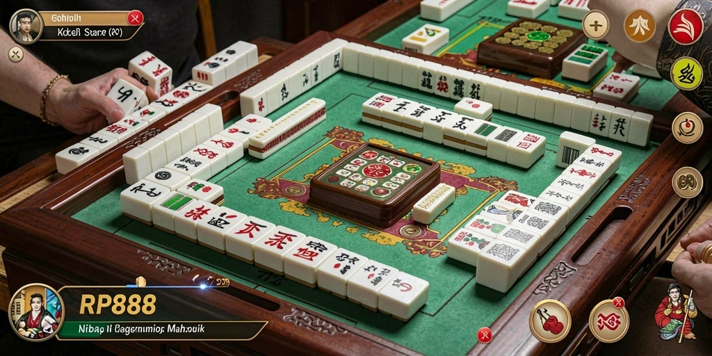 Tampilan menarik dari gameplay Mahjong di RP888 dengan grafis yang cerah.