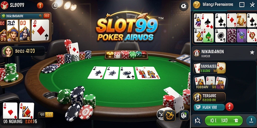 Menampilkan gameplay menarik dari permainan Poker di SLOT99.