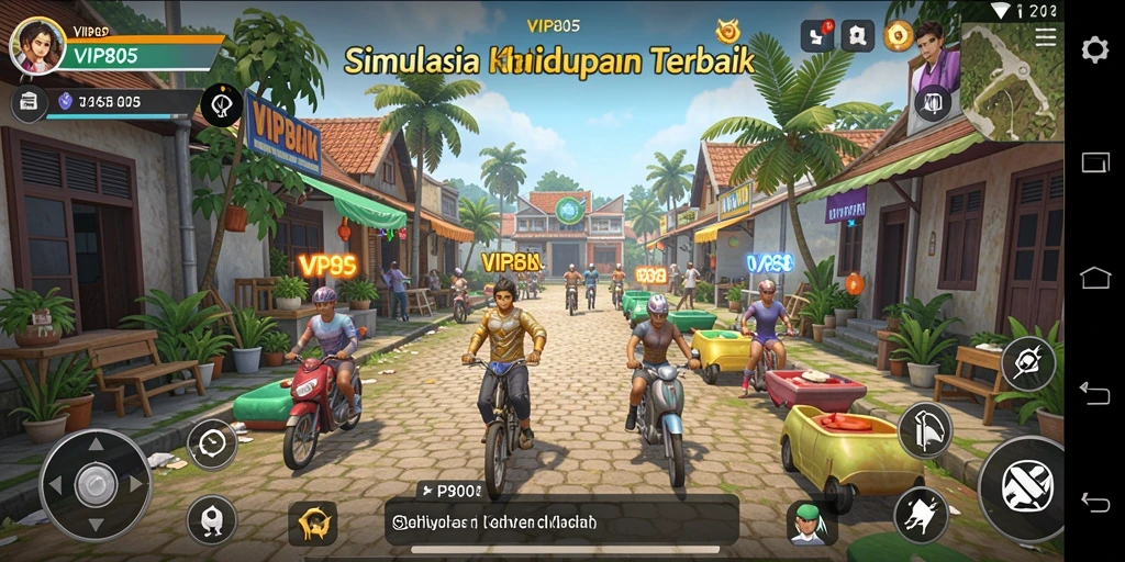 Screenshot menampilkan gameplay menarik dari VIP805 dalam simulasi kehidupan.