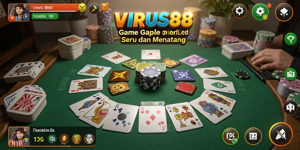 Screenshot gameplay <strong>VIRUS88</strong> menunjukkan aksi seru permainan Gaple.