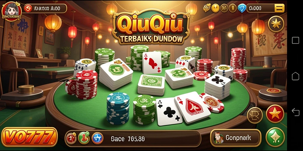 Screenshot tampilan gameplay QiuQiu VO777 yang mengasyikkan.
